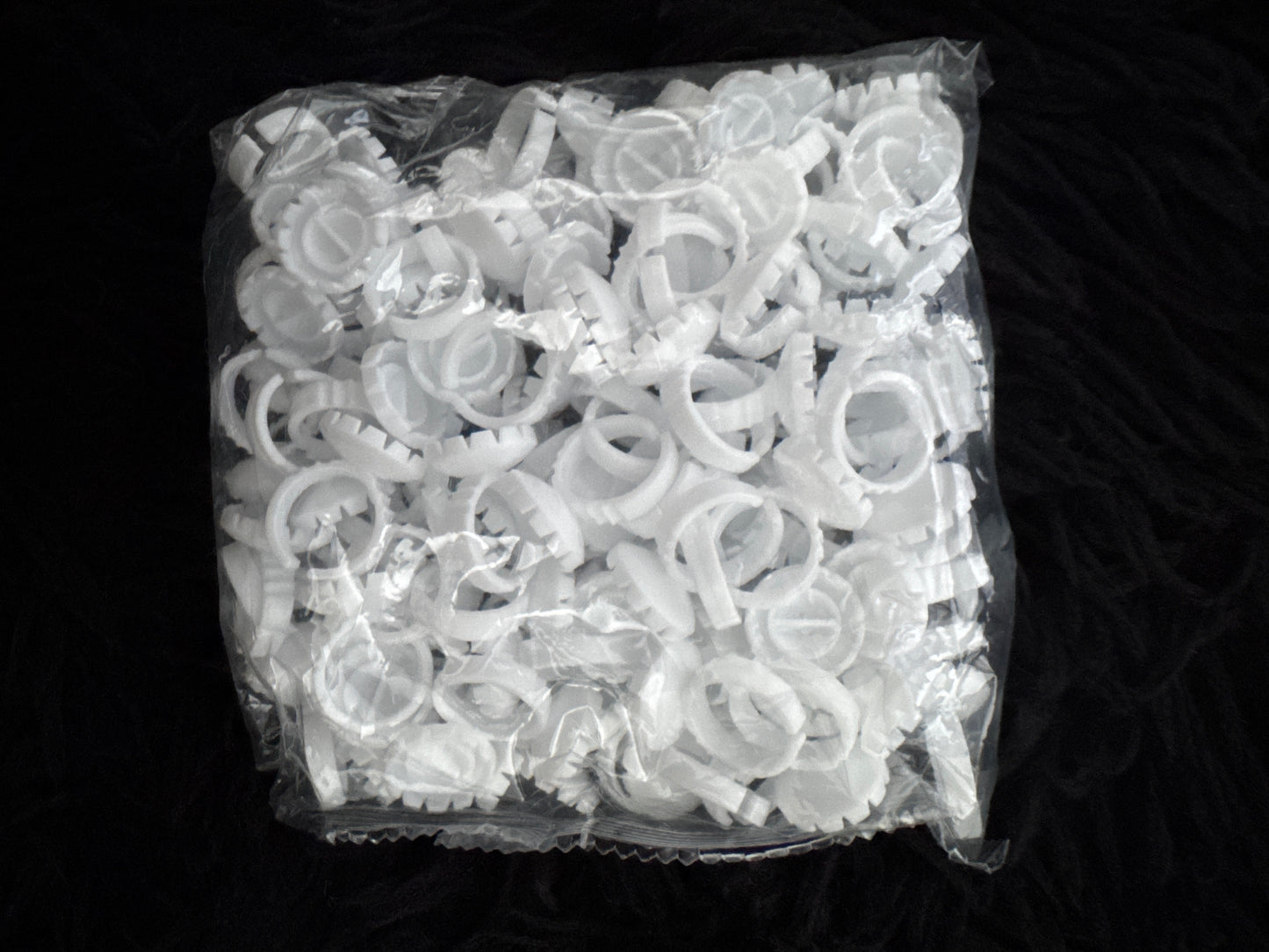 100 pc White Glue Rings